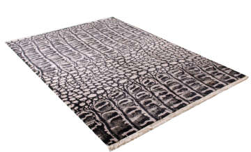 Modern Animalistik Tasarım Siyah Halı