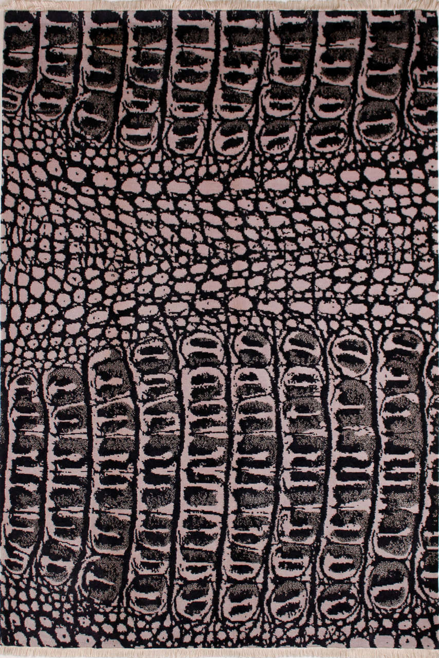 Modern Animalistik Tasarım Siyah Halı