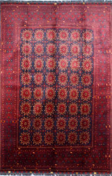 Ortası Büyük Çiçekli Afgan Halısı