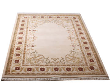 Ortası Düz Kenarı Çiçek Desenli Halı