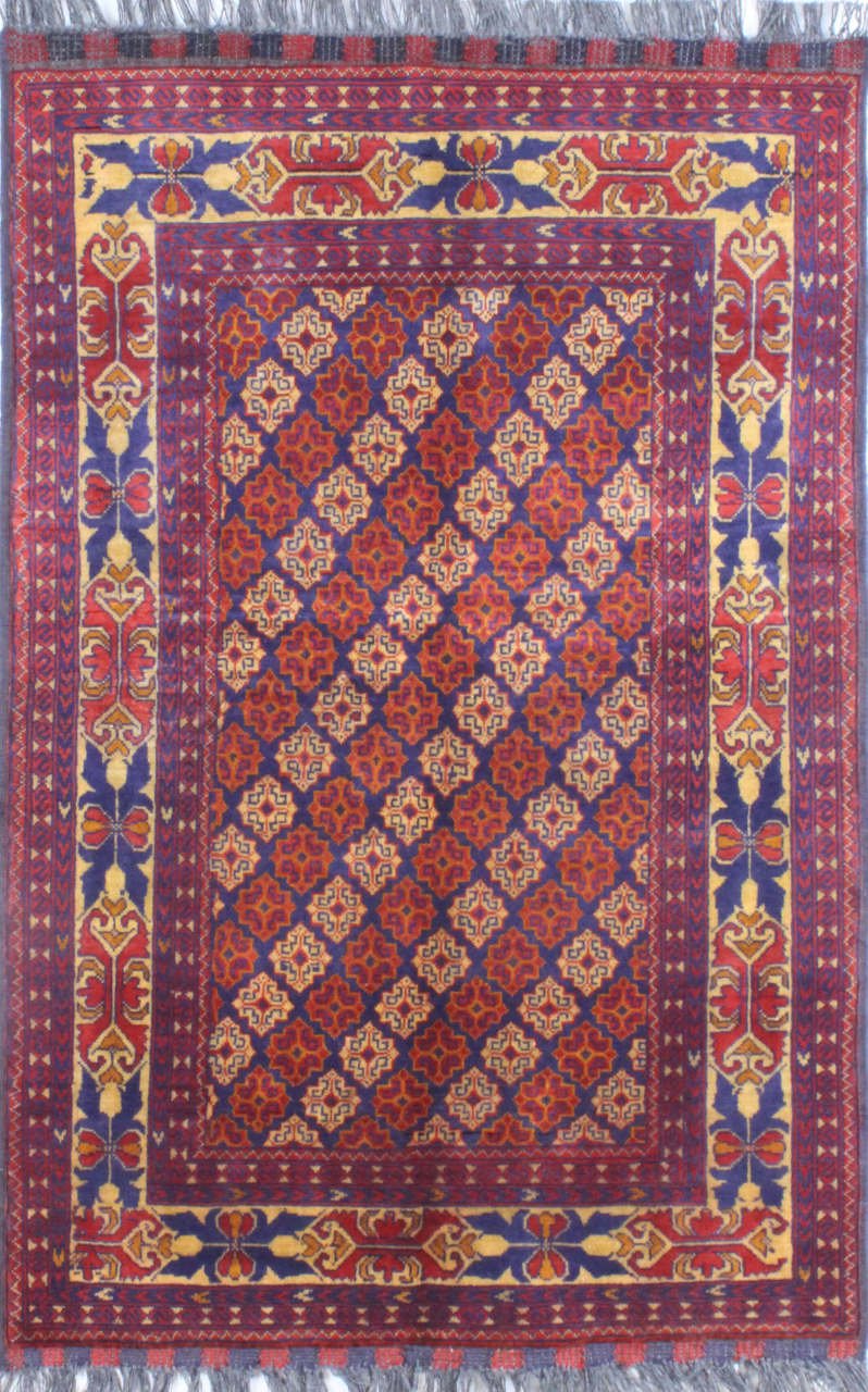 Sarı Desenli Afgan Halısı