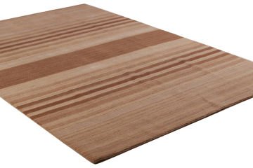 Sütlü Kahve Çizgili Yün Halı