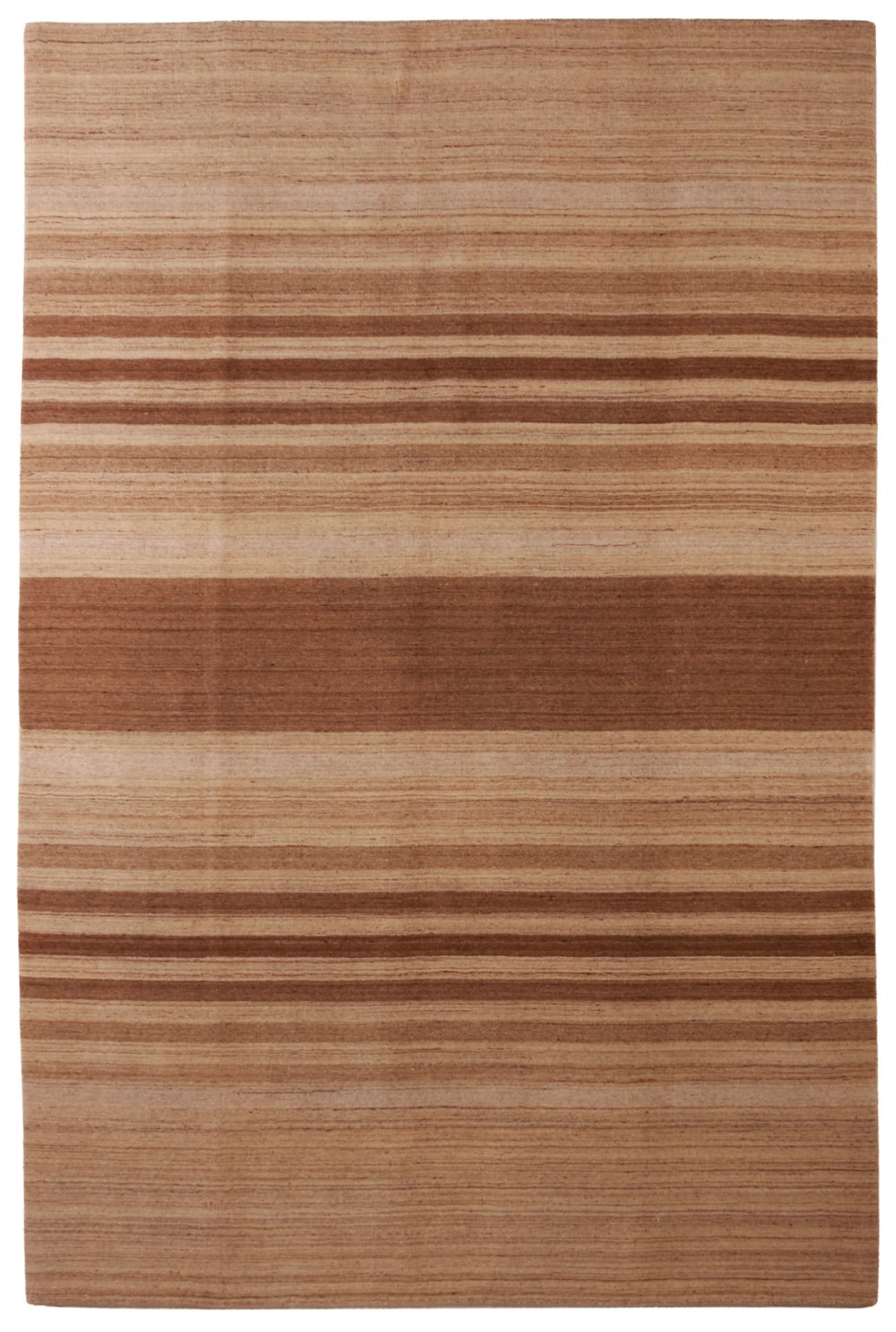 Sütlü Kahve Çizgili Yün Halı