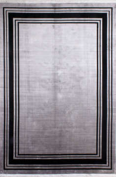 Kenarı Siyah Ortası Gri Desensiz Halı 2.00 x 2.90