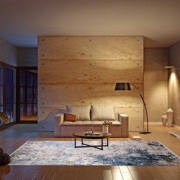 Mavi Beyaz Desenli Modern Salon Halısı 2.00 x 2.90