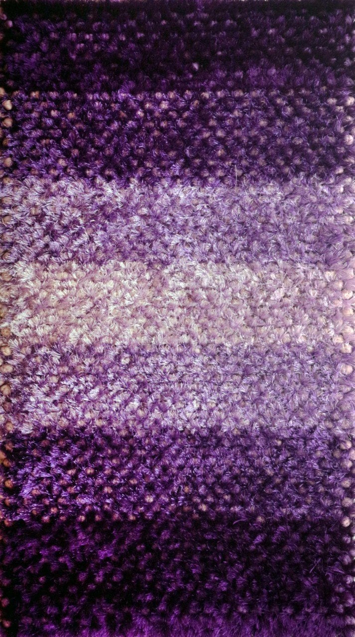 Mor Renk Geçişli Shaggy Halı