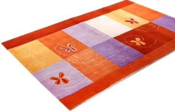 Butterfly Patterned Wool Hand-Knitted Carpet