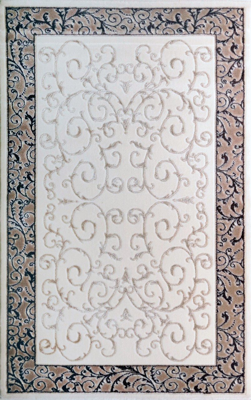 Kenar Bordürü Kahverengi Halı