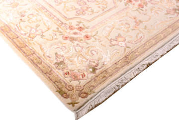 Desenleri İpek Bej El Halısı 0.80 x 2.00