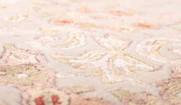 Desenleri İpek Bej El Halısı 0.80 x 2.00