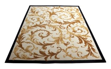 Altın Rengi Yaprak Desenli Salon Halısı