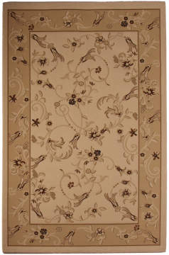 Kahverengi Çiçekli Salon Halısı