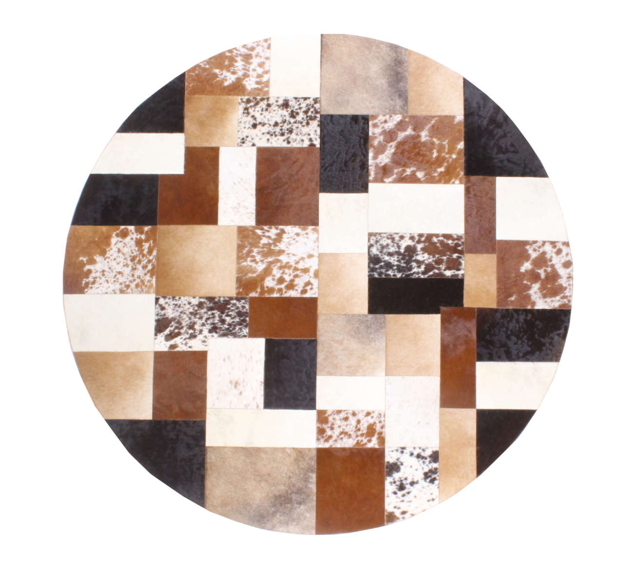 Yuvarlak Şeklinde Dikişli Dana Postu 1.50 x 1.50 Yuvarlak