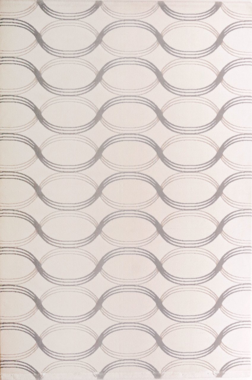 Gri Lame Dalga Desenli Modern Halı