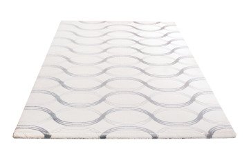 Gri Lame Dalga Desenli Modern Halı