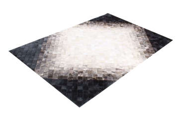 Siyah Beyaz Parçalı Post Halı