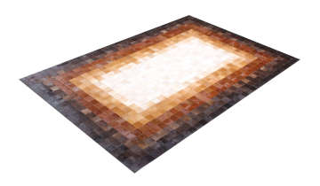 Kahverengi Kenar Bordürlü Post Parçalı Halı