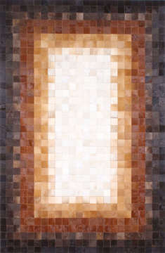 Kahverengi Kenar Bordürlü Post Parçalı Halı