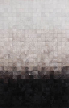 Beyaz Kahverengi Degrade Parçalı Post Halı