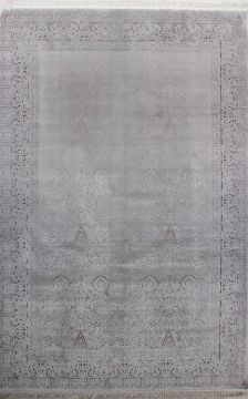 Gri Modern Avangard Kendinden Desenli