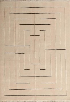 Siyah Çizgili Modern El Halısı