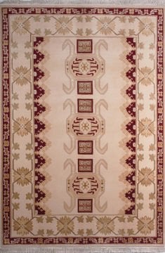 Bordo Kenarlı El Dokuması Halı