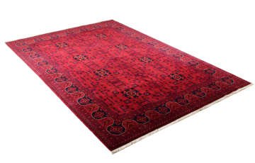 Kare Desenli Afgan Halısı