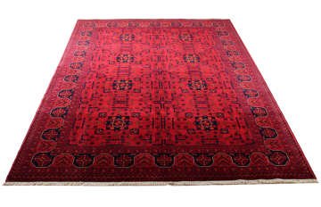 Kare Desenli Afgan Halısı