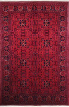 Kare Desenli Afgan Halısı