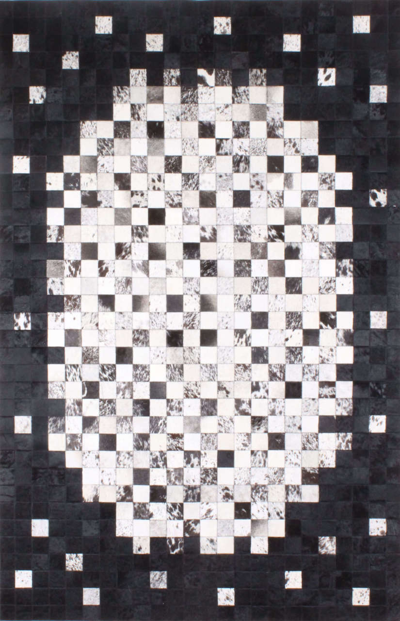 Ortası Beyaz Parçalı Post Halı 1.20 x 1.80