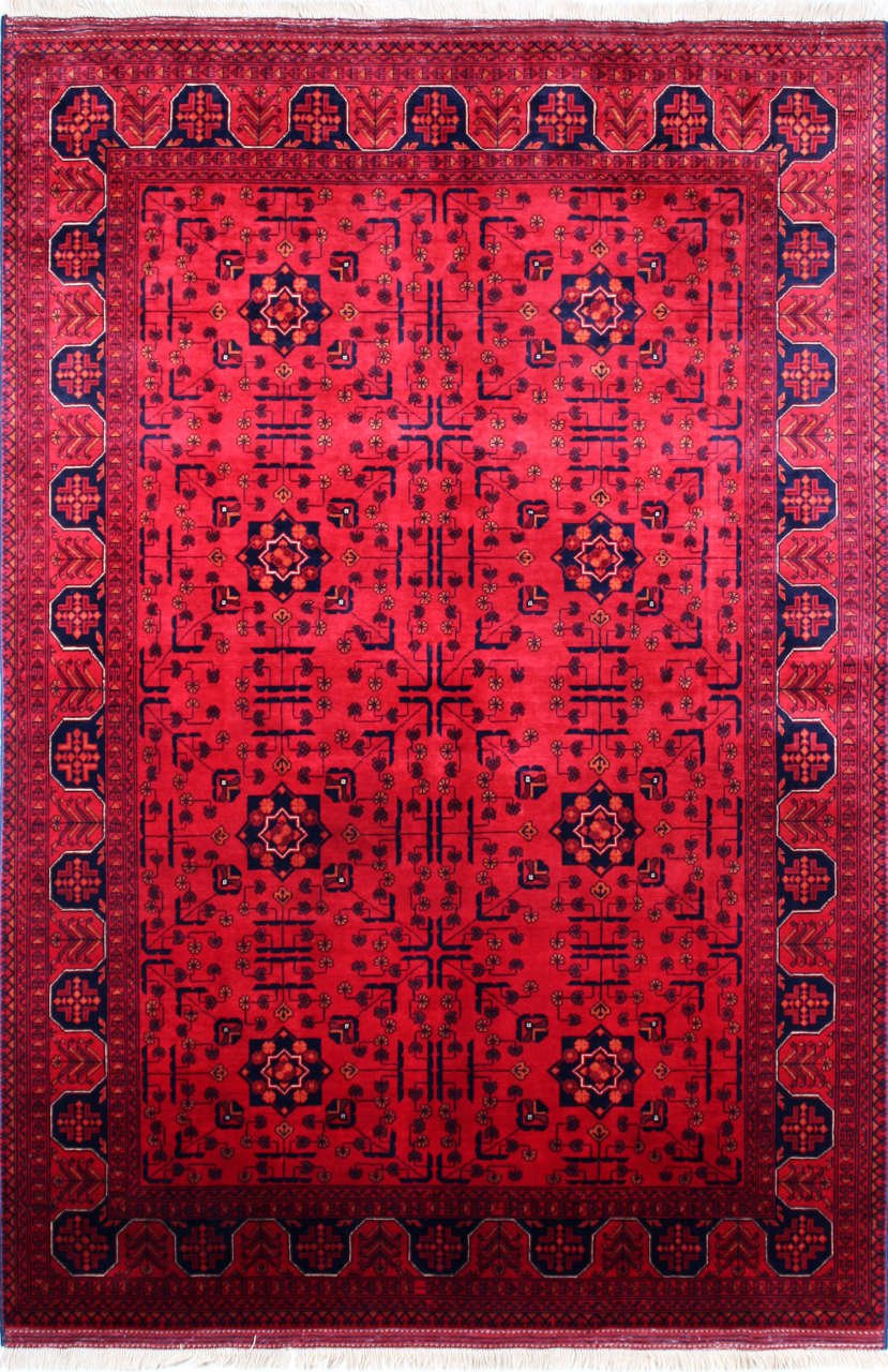 Box Pattern Thin Afghan carpet 1.66 x 2:35