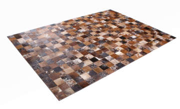 Kahve Rengi Patchwork Parçalı Dana Post