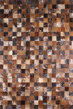 Kahve Rengi Patchwork Parçalı Dana Post