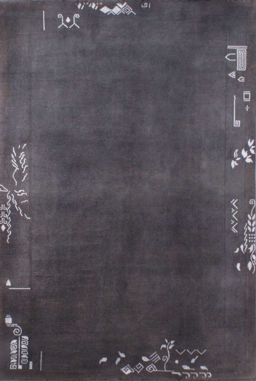 Gri Renk Yün El Dokuması Halı