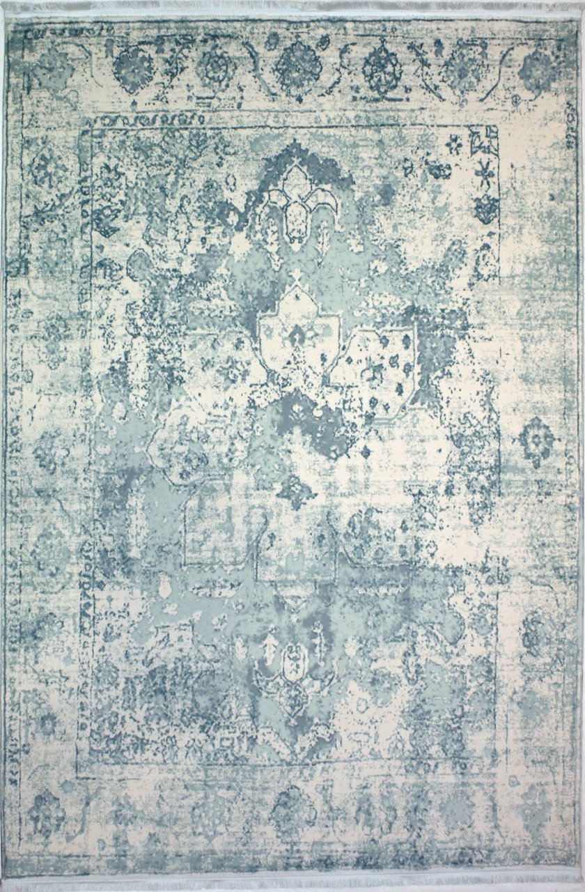 Mavi Silik Desenli Halı