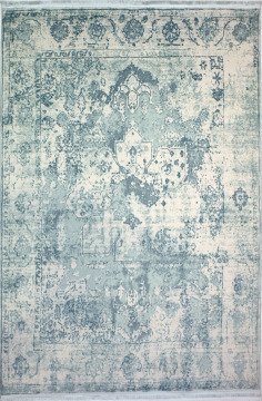 Mavi Silik Desenli Halı